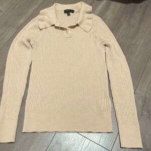 J Crew Apricot Collared Sweater Size Medium